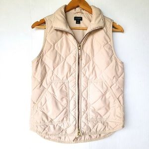 J Crew Quilted Puffer Vest Tan